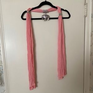 Pink scarf with elephant